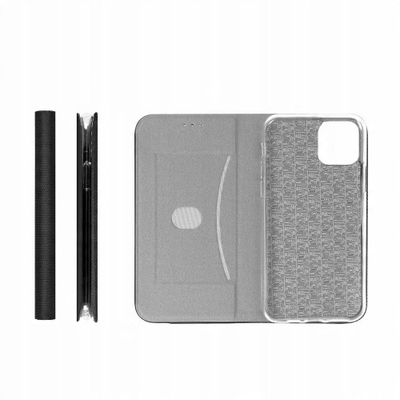 Kabullë telefoni SENSITIVE Book për Xiaomi Redmi Note 14 4G, lëkurë ekologjike, funksion këllëf qëndrues, e zezë