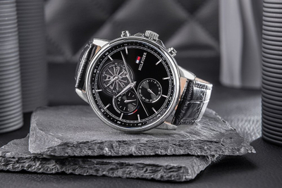 Orë burrash Tommy Hilfiger 1710605, 44mm, mban 5 ATM ujë, me cingar të zi
