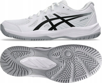 Atlete tenisi për kalamaj Asics Upcourt 6 GS, GEL, shollë non marking, të bardha