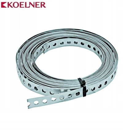 Shirit montimi metalik Koelner D-BP-2010C, i perforuar, 20x1.0mm, 10m, argjent