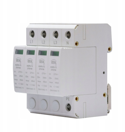 Mbrojtës mbingarkese Kanlux KSPD-T2 275/160, Tipi T2 3P+N, 20kA 1.5kV, i bardhë