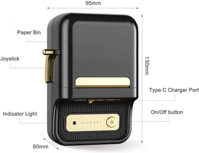 Принтер за етикети Niimbot B21 Smart 1AC1305200A, 203 dpi, 50mm, црн