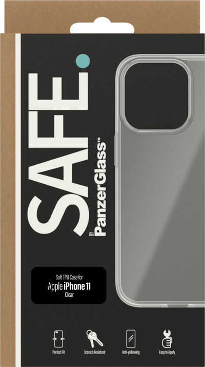 Këllëf telefoni PanzerGlass SAFE, për iPhone 11, TPU i butë, transparent