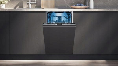 Lavastovilje e integrume Siemens SR65YX04ME, 45cm, 10 sete, e zezë
