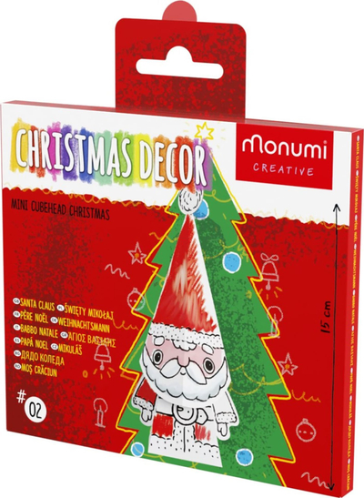 Puzzle 3D kartoni Ditipo Santa, 15 cm, për ngjyrosje