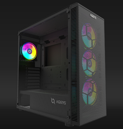 Kuti kompjuteri Aqirys Naos Pro, Mid Tower, panel anësor xham i temperuar, e zezë