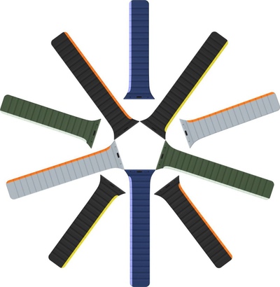 Rrip ore Apple Dux Ducis Magnetic Strap, silikon, 42 44 45 49 mm, zi me të verdhë