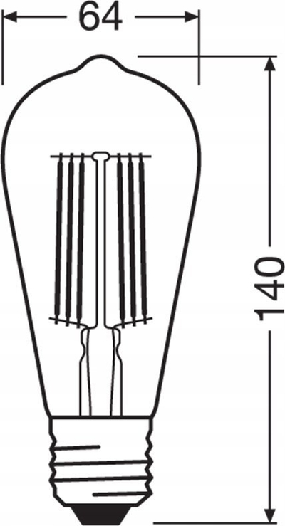 Llampë LED Osram Edison A64, 4W 840 lm, E27, dritë e ngrohtë