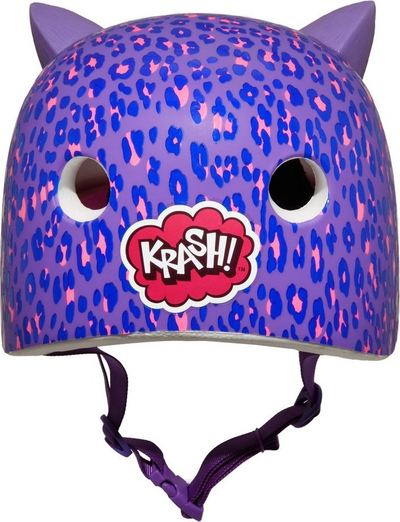 Helm biçiklete Krash FS Leopard Kitty, për kalamaj 8+, lejla me rozë