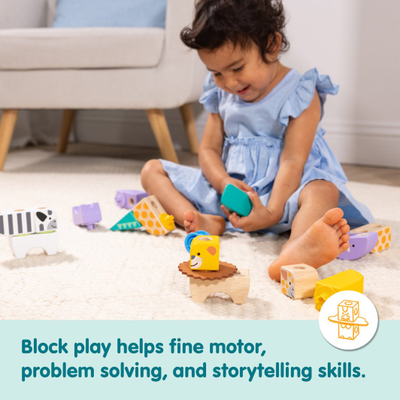 Set lodrash druri Melissa & Doug Blockables Safari, figura kafshësh, për fëmijë 2+ vjeç, shumëngjyrësh
