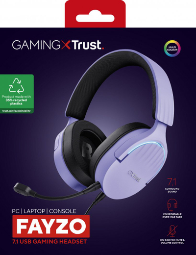 Kufje gaming Trust GXT490 FAYZO, 7.1 virtual, USB, lejla