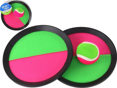 Set lojë kap topi Leantoys Velcro Catch Ball Paddles Targets, 2 raketa, 1 top, shumëngjyrësh