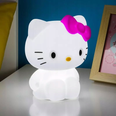 Dritë nate Hello Kitty, silikoni, me bateri të rikarikueshme, e bardhë