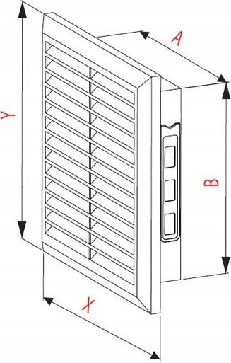 Kapak ventilimi Awenta T26, 14x21 cm, plastikë, grafit