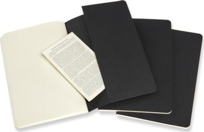 Set fletore Moleskine Cahier Journals L, 13x21cm, faqe me pika, të zeza