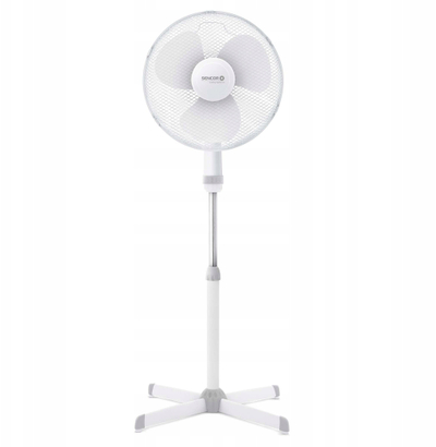 Ventilator në këmbë Sencor SFN 4047WH EUE3, 3 shpejtësi, lartësi e rregullueshme, i bardhë