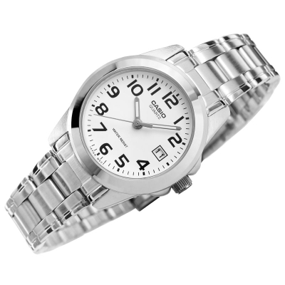 Ora dore Casio LTP-1259PD-7BEG, për femra, metalike, argjend