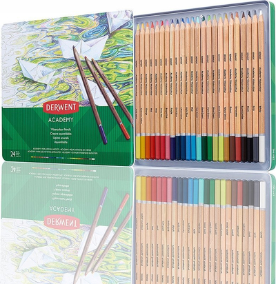 Lapsa akuarele Derwent Watercolour, set me 24 copë, shumëngjyrëshe