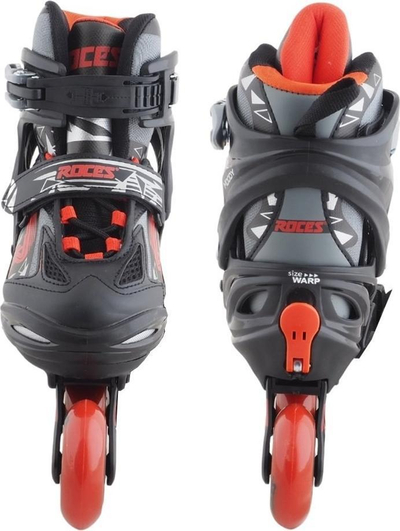 Patina inline Roces Moody Boy TIF Jr, rrota 72 mm, me numër të rregullueshëm, të zeza me të kuqe