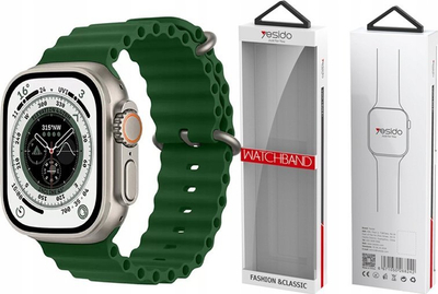 Rrip ore Yesido WB21 për Apple Watch, silikon 42/44/45mm, i gjelbër