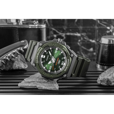 Ora dore Casio MW620H-3A, rezistencë ndaj ujit 100m, LED, jeshile