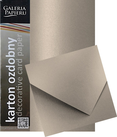 Karton dekorativ Galeria Papieru Pearl, A4, 250g, argjend çelik