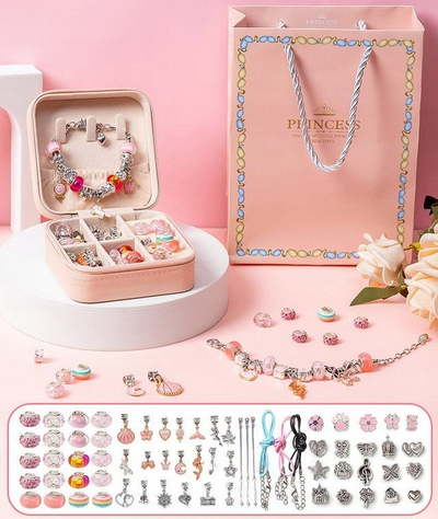 Set rruazash dekorative Princess, ngjyrë rozë, për bizhuteri handmade