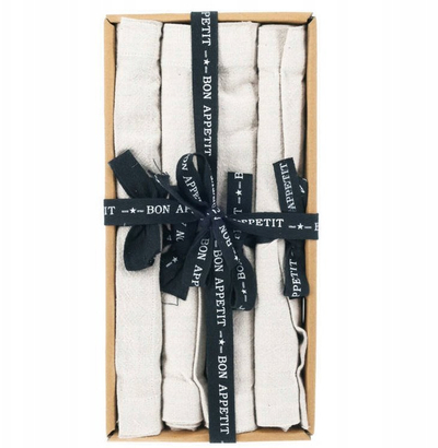 Set naperonash tavoline Home Styling Collection, 4 copë, pambuk 48x33 cm, gri