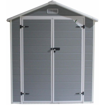 Kasolle kopshti Saska Garden Tool House, PVC, 181x135x210 cm, gri e errët