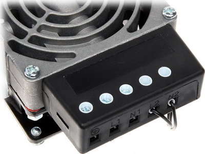 Ngrohës me ventilator Delta HVL-031, 100W, për shinë DIN TS-35, i zi