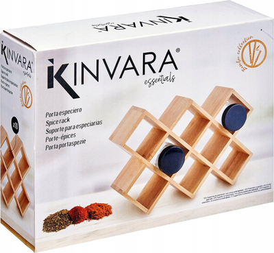 Организер за зачини Kinvara Spice Rack, кујнска полица, кафеава