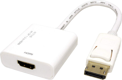 Adapter DisplayPort në HDMI Roline, aktiv, 4K, i bardhë