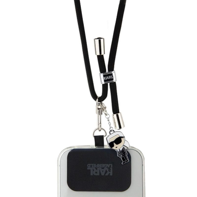 Rrip telefoni Karl Lagerfeld Universal Crossbody, najlon, i rregullueshëm, i zi