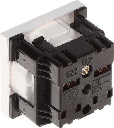 Prizë e vetme Elektro-Plast GN-230-1P/LS System 45, 16A 230V, 45x45mm, e bardhë