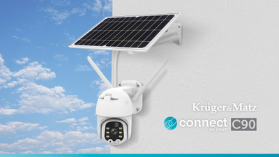 Kamerë sigurie Wi‑Fi me reflektor Kruger&amp;Matz Connect C90, detektim lëvizjeje, për jashtë, e zezë