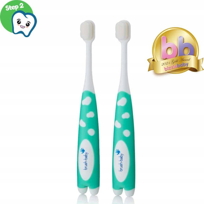 Set furçash dhëmbësh Brush Baby FirstBrush, për fëmijë, 2 copë, shumëngjyrëshe