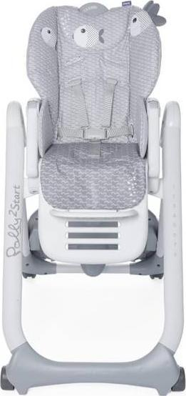 Karrige e naltë Chicco Polly 2 Start, 91-110 cm, me rrota, gri çeliku
