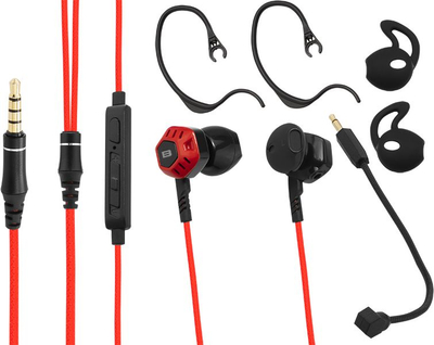 Kufje gaming BLOW B-16, me mikrofon, jack 3.5 mm, të zeza me të kuqe