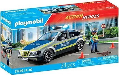 Set lojërash Playmobil Action Heroes 71729 Police Patrol Car, 24 pjesë, me figurë polici, shumëngjyrëshe
