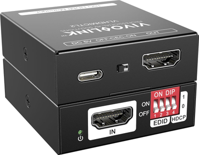 Emulator EDID Vivolink VLHDMICTL2, HDMI, me kontroll HDCP edhe CEC, ngjyrë e zezë