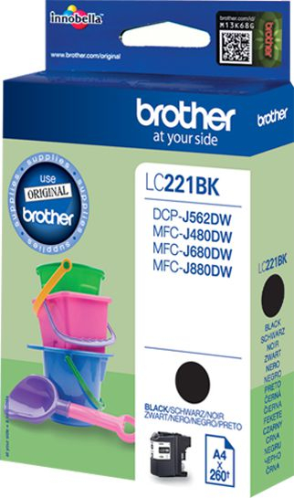 Kartush boje Brother LC-221BK, origjinal, i zi