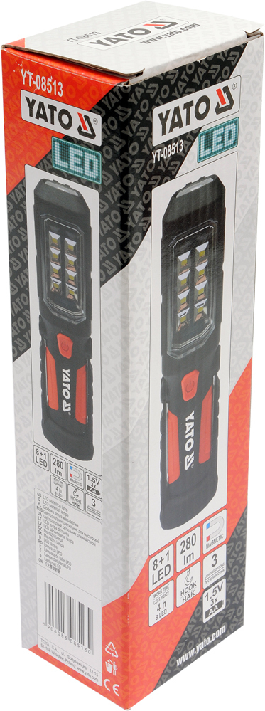 Elektrik dore Yato Workshop LED 8 + 1 LED 2in1 mangetik 3xAA