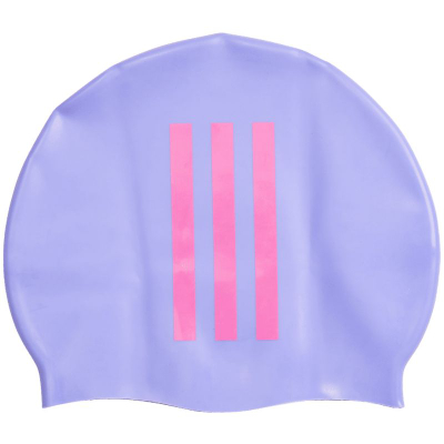 Kapelë noti Adidas 3 Stripes Swim Jr IM1045, silikon, për fëmijë, vjollcë