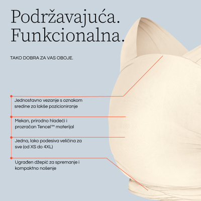 Marama mbajtëse bebe Ergobaby Aura, material Tencel Lyocell, për të porsalindur, ngjyrë camel