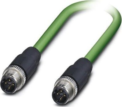 Kabllo rrjeti Phoenix Contact Cat5, 2m, M12 mashkull në M12 mashkull, e gjelbër