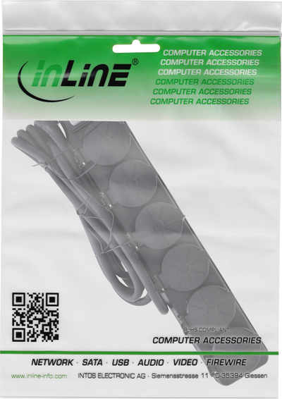 Shteker zgjatues InLine Outdoor, 6 dalje, IP44, 5m, i zi
