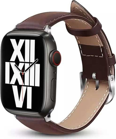 Rrip dore Crong Noble Band për Apple Watch 38/40/41mm, lëkurë natyrale, Espresso