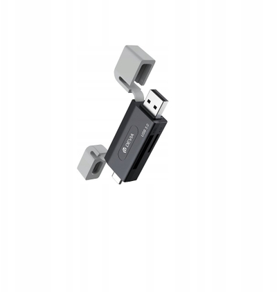 Lexues kartash Devia EL240 2 në 1, USB 3.0, USB-C, i zi