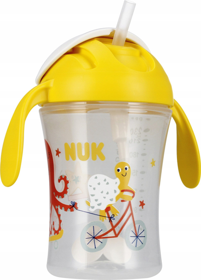 Чаша за деца НУК Motion Cup, 230 ml, 8m+, жолта
