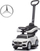 Makinë lodër shtytëse Milly Mally Mercedes C-Class, timon me zë, mbështetëse sigurie, e bardhë